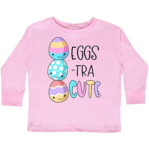inktastic Eggs-tra Cute Fun Easter Toddler Long Sleeve T-Shirt 2T Pink 3a53e