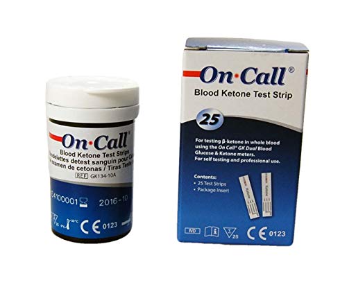 25 On Call Blood Ketone Test Strips for The Mission On-Call GK Dual Meter