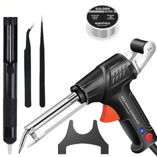 BROIEEN Multi-Function Soldering Iron Soldering Gun Set, 60W External Heating, Black