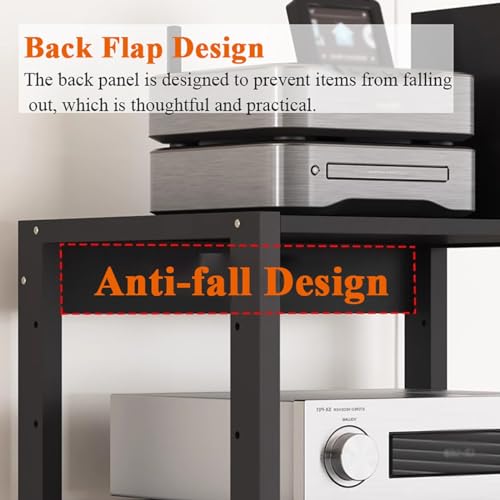 Mueble Equipo Hifi Soporte multimedia for componentes AV, centro multimedia de torre en rack de audio y video de 7 niveles, reproductor de grabación de CD con soporte de carga grande, receptor estéreo - imagen 6