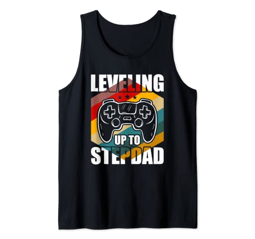 Leveling up to Stepdad Video Gamer step dad Tank Top