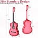 ZENY Beginners 38 inch Acoustic Guitar Package Kit for Right-handed Starters Kids Music Lovers w/Case, Strap, Pitch Pipe and Pick (Pink)