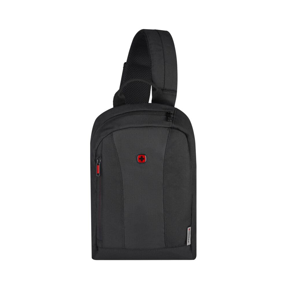 WENGER Monosling Schultertasche mit Tabletfach, 10 Zoll, Verstellbarer Riemen, 6 l, Leicht, Schwarz, 611876