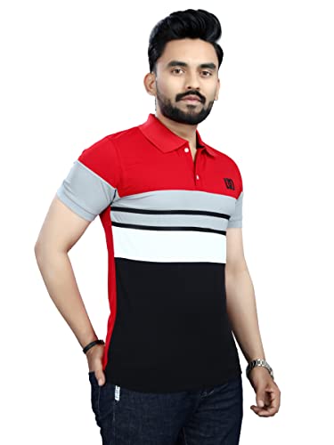 Image of Men's Regular Fit Striped Polo T-Shirts
