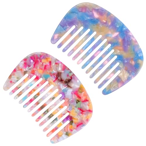 Peine ancho de 2 piezas para cabello rizado y grueso miniatura 1