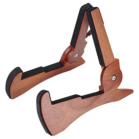 Btuty Guitar Stand Holder Foldable Mahogany Solid Wood String Instrument Bracket Cute Rabbit Shape for Electric Acoustic Guitars Bass Cover