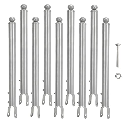9 Pack 1-3/8 Chain Link Fence Extension 19.5 Fence Extension Height Galvanized Post Extender for Dogs and Privacy (Silver)