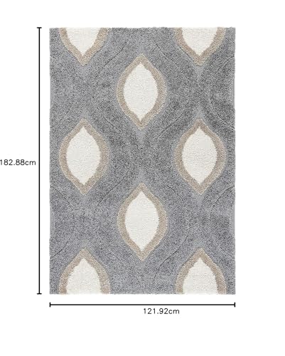 Image of Modern Quality Carpet /Trending Design Hand Woven Fluffy Rug /Mats for Bedroom /Dinning Hall /Living Room 2-inch Thick [Size 4x6 feet]