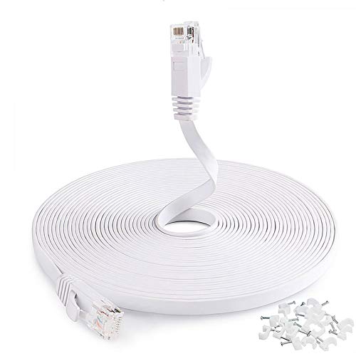 ๐ฅ Hot Deals Cat6 Ethernet Cable 25ft,Flat Ethernet Cord Cat6 Internet LAN Wire Network Cable with Clips Snagless RJ45 Connectors for Adapter, Router,Switch, Modem,Laptop,PS4-Faster Than Cat5e Cable White ๐ฅ Hot Deals Cat6 Ethernet Cable 25ft,Flat Ethernet Cord Cat6 Internet LAN Wire Network Cable with Clips Snagless RJ45 Connectors for Adapter, Router,Switch, Modem,Laptop,PS4-Faster Than Cat5e Cable White