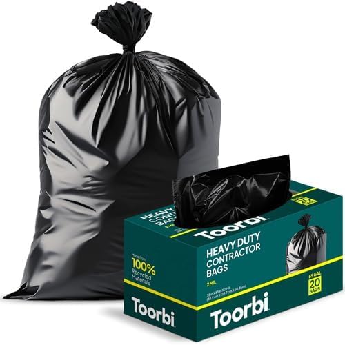 55 Gallon Trash Bags – Heavy Duty Large Black Contractor Garbage Bags | 2 MIL Thick | 35