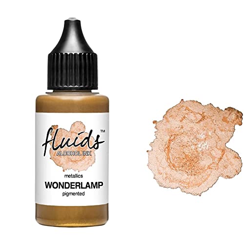 30ml Fluids Alcohol Ink Wonderlamp, Tinta al alcohol para Fluid Art y Resin Art, oro metálico