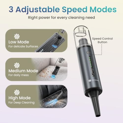 Image of Portronics MopCop X, 2-in-1 Cordless Handheld Vacuum Cleaner & Air Blower, 19000Pa Powerful Suction, 87000 RPM BLDC Motor, 3 * 2000 mAh Batteries, Type-C Rechargeable, 3 Speed Modes, Car & Home use