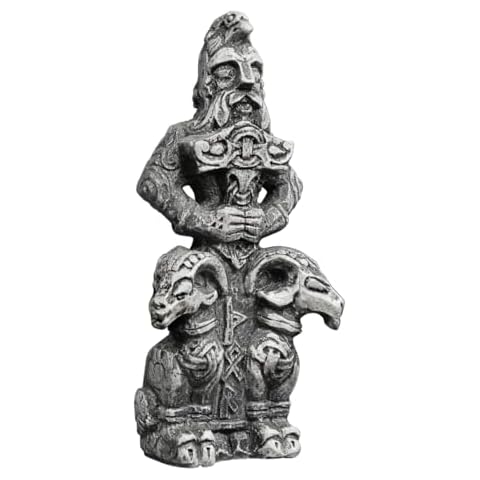 Dryad Design Thor Figurine - Norse Viking God of Thunder Statue Home Decor 4.5" Tall (Stone Finish) Cover