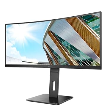 AOC CU34P2a - Monitor Curvo da 34 pollici (HDMI, DisplayPort, hub USB, 3440 x 1440 px, 100 Hz, FreeSync), Nero