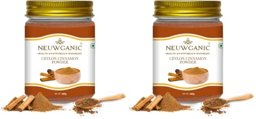 Image of Neuwganic - Natural Ceylon Cinnamon Powder | Pure & Natural Dalchini | Indian Organic Spices | Ideal for Making Cookies /Masala Tea /Desserts | 200 Gm Pack of 2