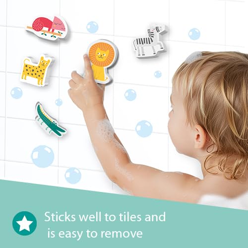 SES Creative Jouet De Bain Safari 14 Animaux – Mousse Adhésive – Sans BPA – Cadeau 12 Mois – Éco-responsable