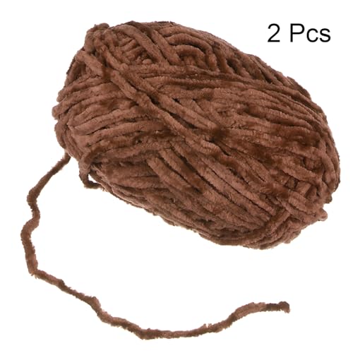 Uxcell 2 Skeins Velvet Chenille Yarn, 2x100g/7.1oz, 174 Yards Total Length - Image 3