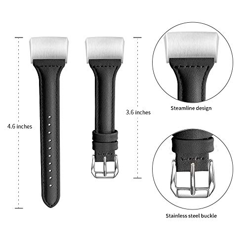 Correa de cuero suave compatible para Fitbit Charge 2 miniatura 2