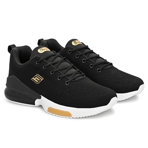 Image of Birde Men's Sports Shoes for Gym, Walking, & Running Lightweight Comfortable Sports Shoes | Colour -Black EVA-TPR-TPU Knitting Sports Shoes