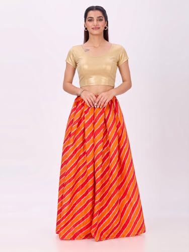 Image of Plus Size Round Neck Stretchable Shimmer Blouse Gold