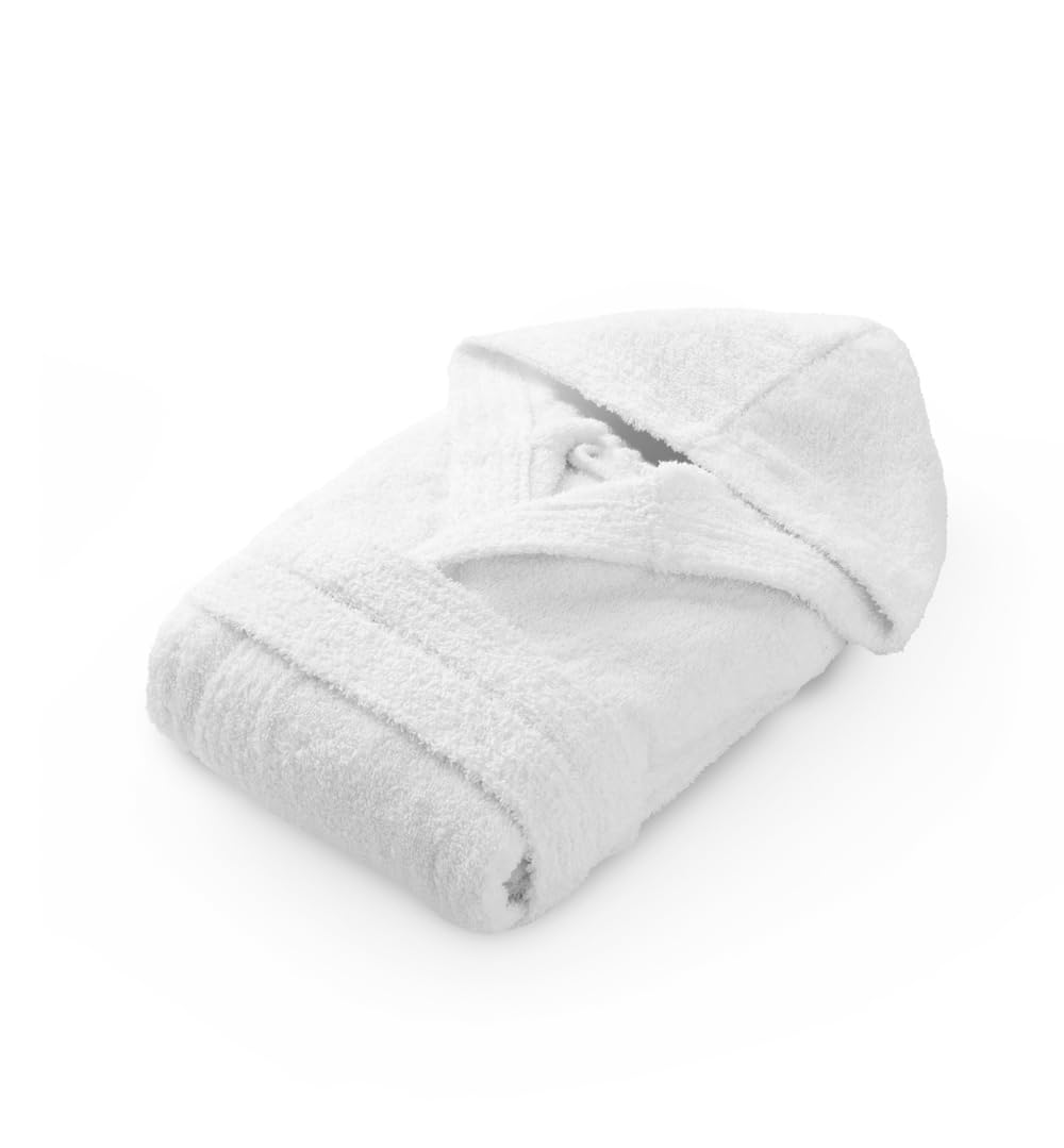 Szlafrok dziewczęcy chłopięcy 100% bawełna frotte 450 grms 10-12 lat biały