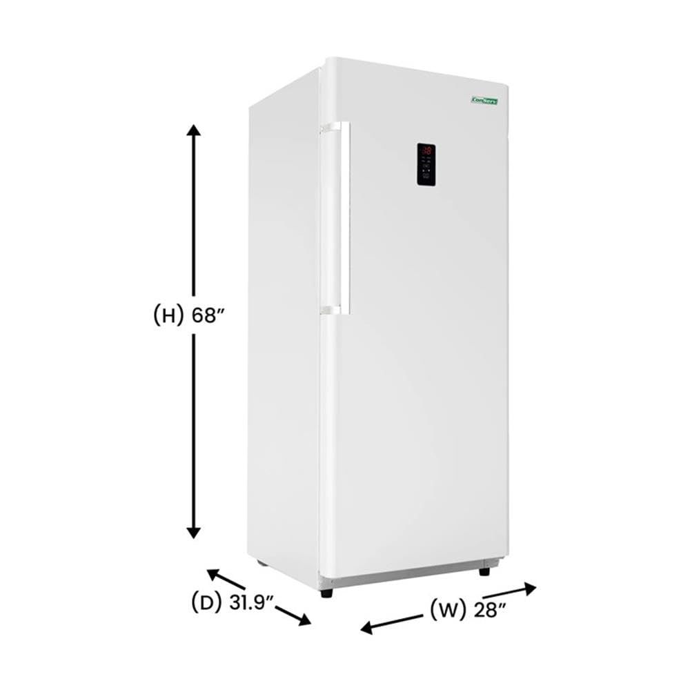 Conserv - 17cf Garage Ready Upright Freezer Convertible Refrigerator 28" Energy Star 110V Reversible - White - View 2 | Fridge.com
