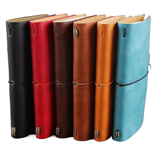 GFHSKRPL Make Old Portable Notebook, Nostalgic Retro Traveler's Notebook, Loose Leaf Ledger, 6 Pieces