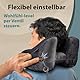 FLOWZOOM Air Nackenkissen Flugzeug – H-Design Reisekissen für 5 Schlafpositionen, schnell aufblasbar & druckregulierbar – Nackenhörnchen mit abnehmbarer Kapuze & weichem Plüschbezug – Größe M, Schwarz