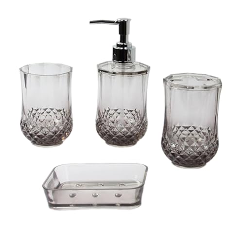 QUXVUIS Decoración de baño de encimera Primera Calidad, Juego jabonera y Vaso para Cepillo Dientes, Enjuague bucal Limpio para baño, jabonera encimera Primera Calidad, Negro
