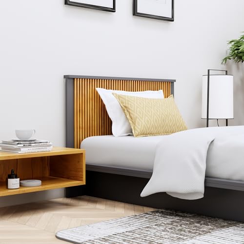 Image of Bniture Modern Low Height Single Size Bed Without Storage | Engineered Wood Platform Bed Headboard | Bed King Size Wooden Cot Double Bed for Bedroom 3 Year Warranty (Slate Grey & Giant Wood)