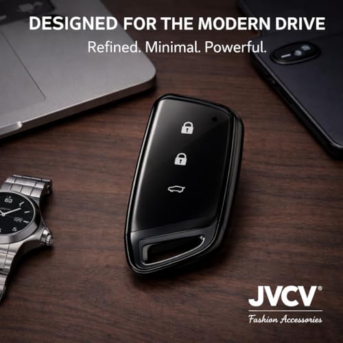 Image of JVCV 2 Pack Soft TPU Transparent Black Key Cover Compatible with MG Hector Hector Plus Windsor EV Smart Key | Anti-Scratch Slim Fit Case | Shockproof Protection (Transparent Black)