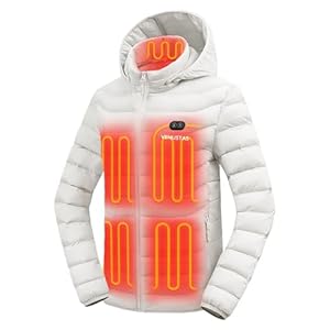 Venustas Unisex Dual Control Heated Jacket Water resistant Heated Coat for Women and Men with Battery Included