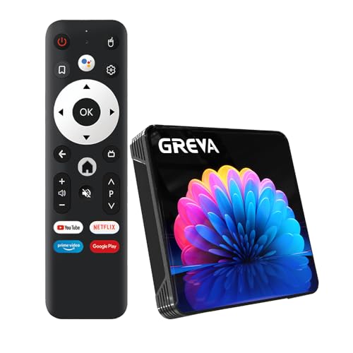 GREVA Android Box 13.0 8K Ultra HD 2GB RAM 16GB ROM RK3528 64bit Quad-Core, WiFi6 de Doble Banda 2.4/5.0GHz BT 5.0 Ethernet HDMI Smart TV Box, Internet TV Box