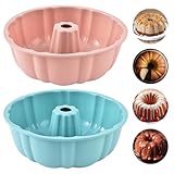 2 Piezas Moldes Silicona Reposteria 25cm Molde Silicona Bizcocho,Molde Bizcocho Silicona,Molde Silicona De Bundt Cake,Antiadherente Molde Gugelhupf para Freidora de aire, Hornear, Tarta, Pudding