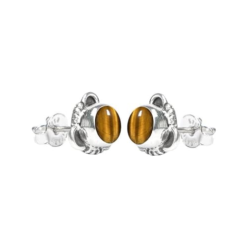 Tiger Eye Stone Post Stud Earrings 925 Sterling Silver Gemstone Stud Earrings For Girls Women Jewellery Handmade Earring #TOP3