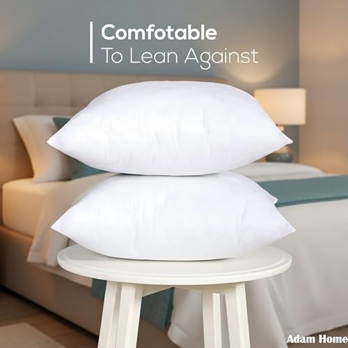 Adam Home Cushion Inserts 50cm x 50cm (20" x 20" inches) Hypoallergenic Fluffy White Cushion Inner, Perfect Hollowfibre for Sofa Cushion Pads (Pack of 4) - Image 4