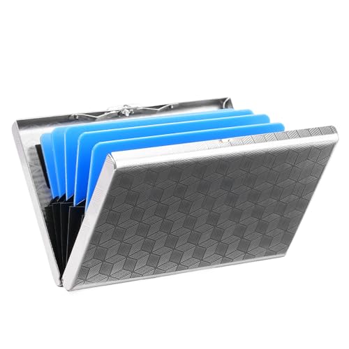 Image of Slim Credit Card Holder RFID Blocking Credit Card Stainless Steel Metal Wallet Business Card Cases with 6 Slots Men for Women