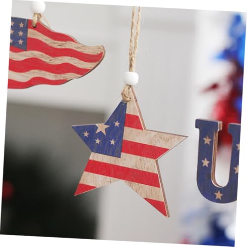 Decoraciones del Día de la Independencia PRETYZOOM de madera para evitar adornos frágiles 5