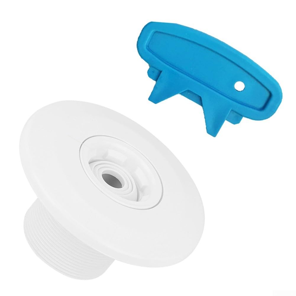 Boquilla giratoria de 360 grados para piscina de 2 pulgadas, dirección ajustable para reemplazo de boquilla de masaje con herramienta de desmontaje azul, para salida de agua de piscina de plástico y