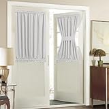 Aquazolax Blackout Curtains for Glass Door Set of 2, Dual Rod Pocket Room Darkening Curtains Drapes for French Door, 54x40 Inch (Tiebacks Included)