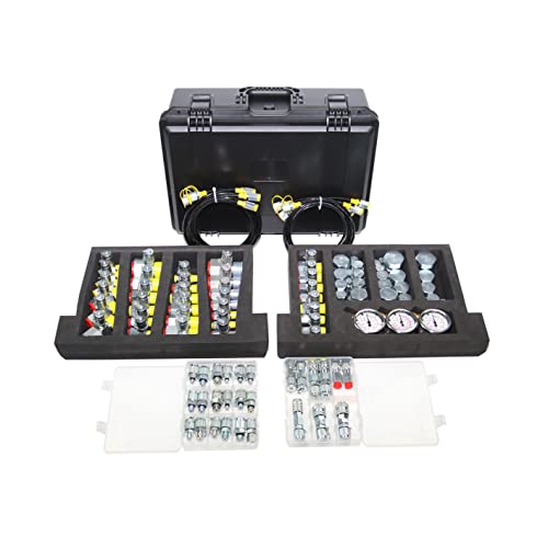 Image of XZT 60A Digital Hydraulic Pressure Test Coupling Kit,Pressure Gauge,Test Hose,Test Point for Excavator Construction Machinery Repair