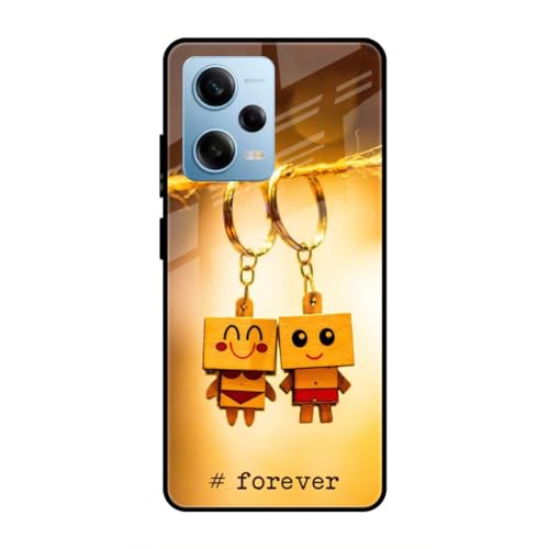 Image of SmashItUp Couple | Love | Forever Designer Printed TPU Metal Case Mobile Back Cover for Redmi Note 12 Pro 5G