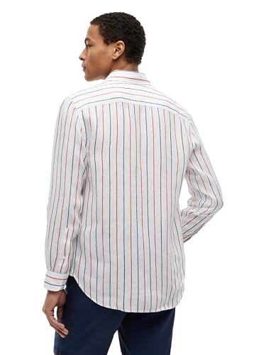 Image of Tommy Hilfiger Men's Long Sleeve Casual Linen Button Down Shirts in Regular Fit