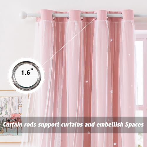 Image of indistar Star Cutout Kids Window Blackout Curtains for Girl Bedroom Window Room Darkening Curtains & Drapes Baby Nursery Curtains (2 Panel,52Wx45L inch,Blush Pink)