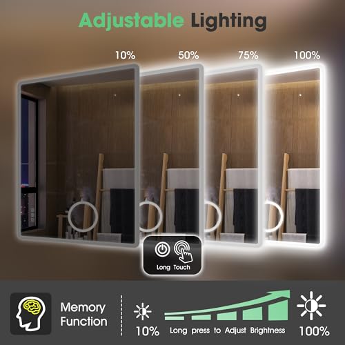 S'bagno 60x80cm Bluetooth Bathroom-Mirror-with-LED-Lights,5x Magnifier - Image 5