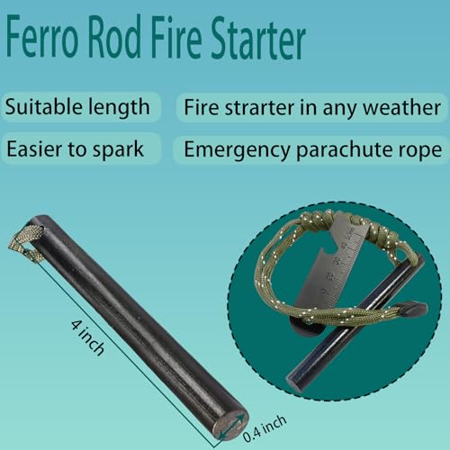 Ferramenta de sobrevivência para acionadores de fogo – Kit para iniciantes de pederneira e aço, 10 c