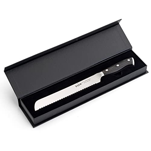 Joyjolt 8” Bread Knife. High Carbon X50 German Steel Kitchen Knife – Magnetic Gift Box. #TOP1