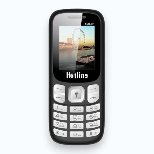 Image of HOTLINE H312 Dual SIM Keypad Mobile Phone | 1.77 inch Display | Wireless FM | Digital Camera | Expandable Memory | LED Torch and Long Battery Life (Black)
