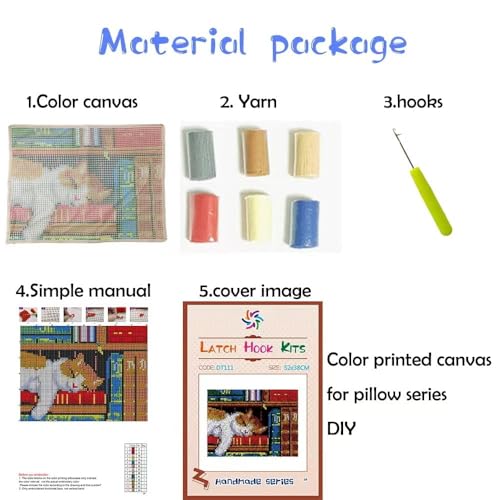 Image of Latch Hook Pillowcase Kits Eiffel Tower Blossom Latch Hook kit Cushion Throw Pillow Embroidery Craft Kits for Beginner DIY Latch Hook Rug Kit with Printed Canvas Hobby & Craft 43x43cm