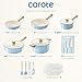 CAROTE 24pcs Ceramic Cookware Set, Pots and Pans Non Stick Kitchen Cookware Sets, Pots and Pans Set Cooking Set with Knife Set